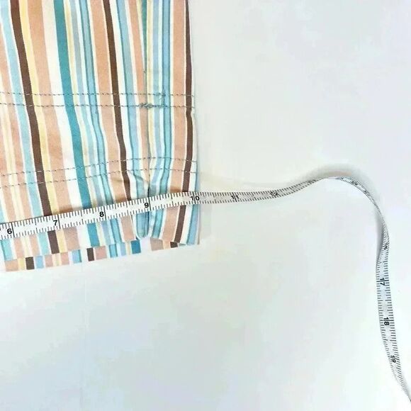 Vtg 80s Bermuda Shorts Pull-On Striped Multicolor Coastal Grandma Women’s 10 - Picture 10 of 10